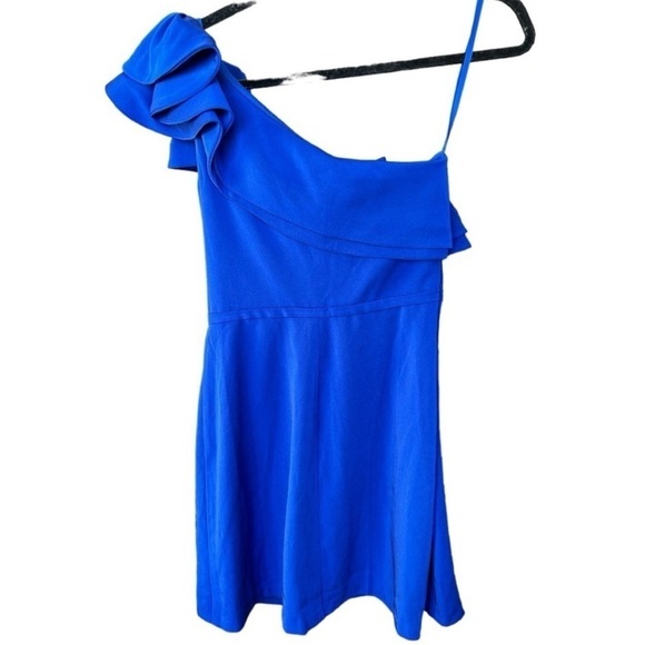 Mac Duggal 55286 Dress One Shoulder Ruffle Mini - Picture 2 of 5